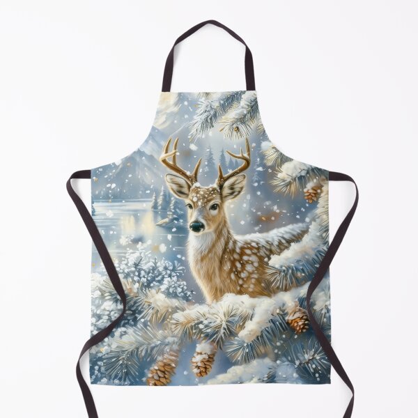 Item preview, Buck in a Snowy Winter Forest Landscape designed and sold by MargaretWiktor.