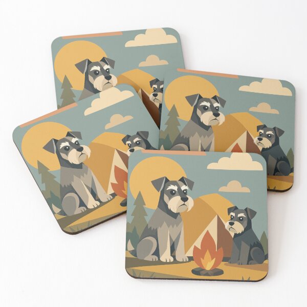 Item preview, Miniature Schnauzers Camping designed and sold by Ghost on Toast.