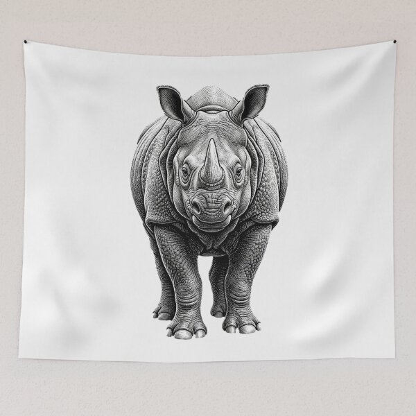 Item preview, Rhino - Detailed black and White designed and sold by Minimalisticaly.