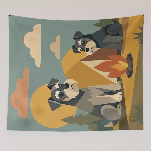 Item preview, Miniature Schnauzers Camping designed and sold by Ghost on Toast.