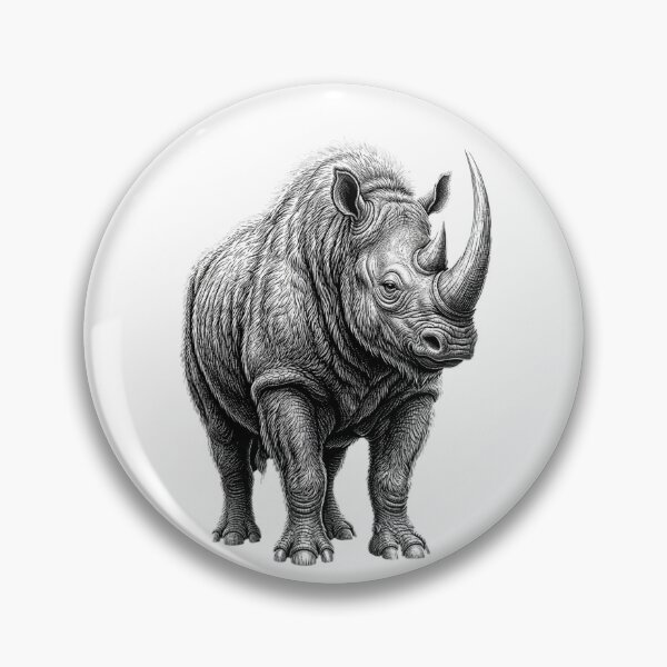 Item preview, Woolly Rhino - Realistic Black And White designed and sold by Minimalisticaly.