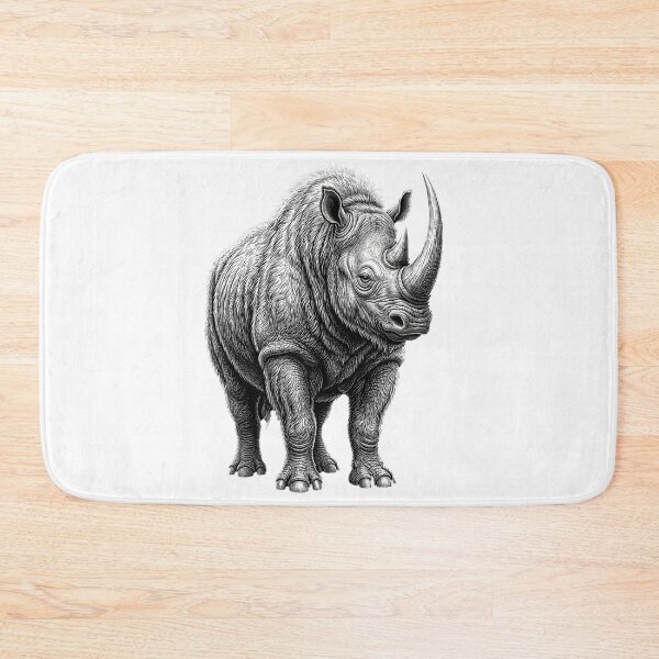 Item preview, Woolly Rhino - Realistic Black And White designed and sold by Minimalisticaly.