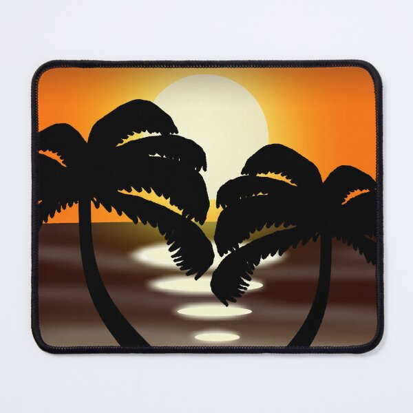 Item preview, Tropical Sunset Hearts - Silhouette Palm Trees Digital Art designed and sold by ArtisticJump.