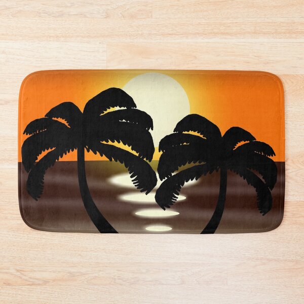 Item preview, Tropical Sunset Hearts - Silhouette Palm Trees Digital Art designed and sold by ArtisticJump.