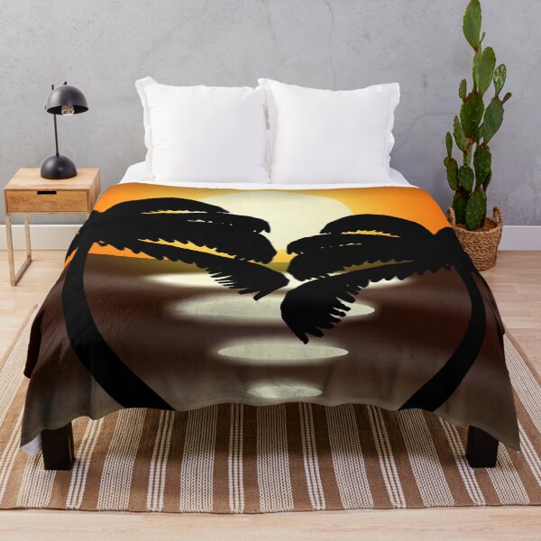 Item preview, Tropical Sunset Hearts - Silhouette Palm Trees Digital Art designed and sold by ArtisticJump.