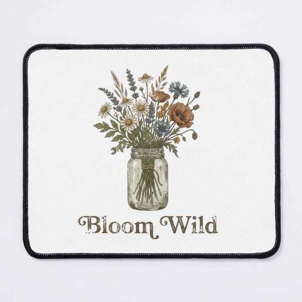 Item preview, Bloom Wild Vintage Wildflowers Mason Jar Art designed and sold by Sanan Israyilli.