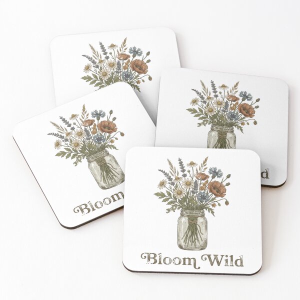 Item preview, Bloom Wild Vintage Wildflowers Mason Jar Art designed and sold by Sanan Israyilli.