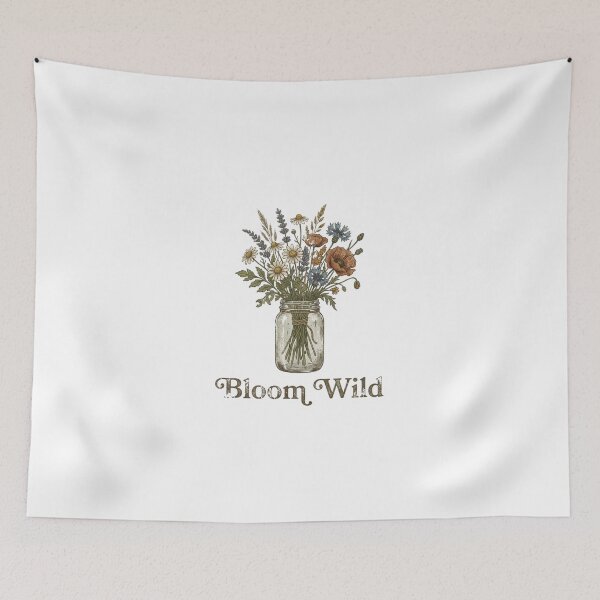 Item preview, Bloom Wild Vintage Wildflowers Mason Jar Art designed and sold by Sanan Israyilli.