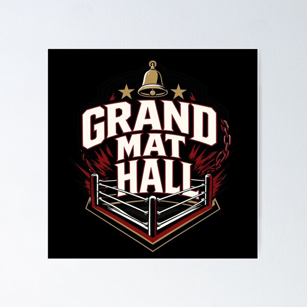 Item preview, Grand Mat Hall Professional Wrestling Arena Logo designed and sold by Dogy Corgi.