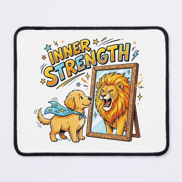 Item preview, Inner Strength Puppy Lion Mirror Art designed and sold by Sanan Israyilli.