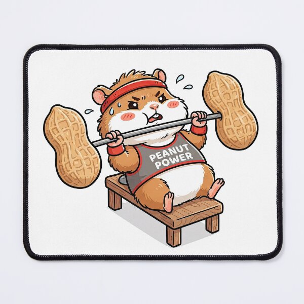 Item preview, Funny Hamster Bench Pressing Peanut Barbell Workout designed and sold by Rahat3344.