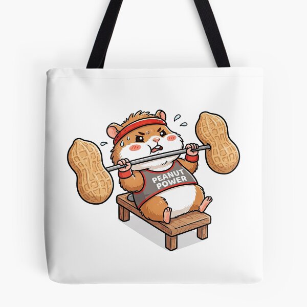 Item preview, Funny Hamster Bench Pressing Peanut Barbell Workout designed and sold by Rahat3344.