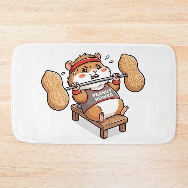 Item preview, Funny Hamster Bench Pressing Peanut Barbell Workout designed and sold by Rahat3344.
