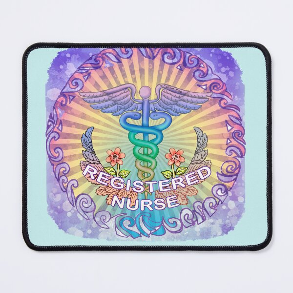 Item preview, Floral RN Nurse Caduceus designed and sold by artmuvz.