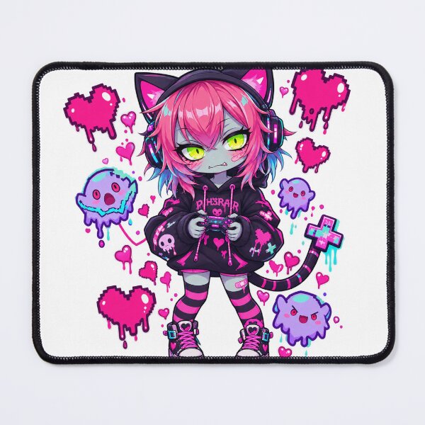 Item preview, Zombie Gamer Girl – Cute Chibi Catgirl Gaming designed and sold by Kubbykat.