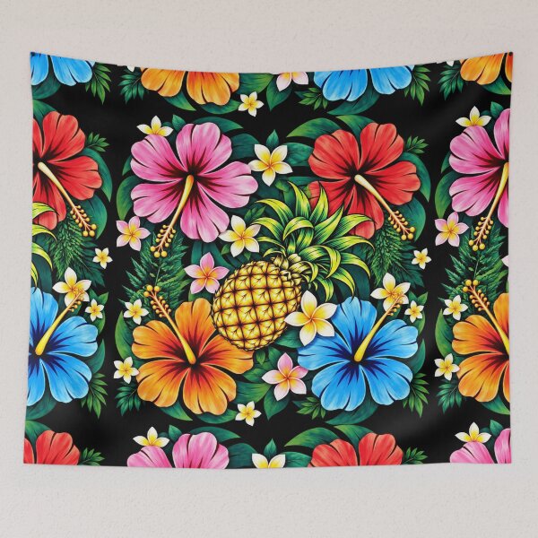 Item preview, Tropical Hawaiian Hibiscus & Pineapple Paradise designed and sold by Plus91BIRD.