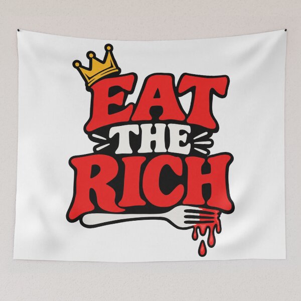 Item preview, Eat The Rich Crown Fork Quote designed and sold by Owcomm.