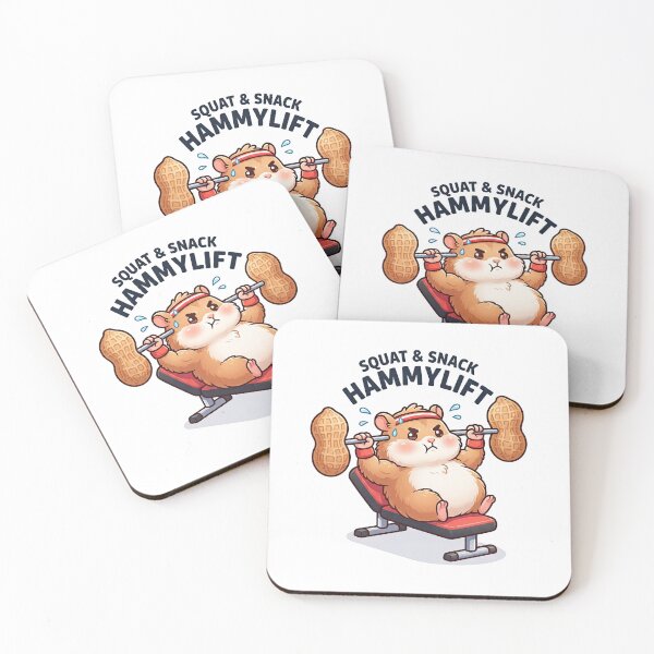 Item preview, Funny Hamster Bench Pressing Peanut Squat Snack Artwork designed and sold by Rahat3344.