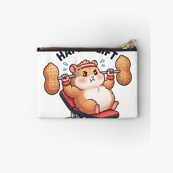 Item preview, Funny Hamster Bench Pressing Peanut Squat Snack Artwork designed and sold by Rahat3344.