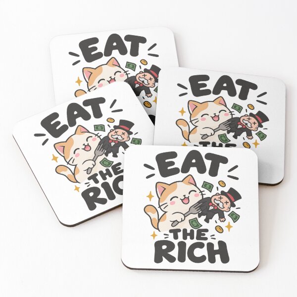 Item preview, Cute Cat Eating The Rich Funny Parody designed and sold by Owcomm.