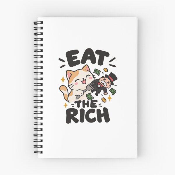 Item preview, Cute Cat Eating The Rich Funny Parody designed and sold by Owcomm.