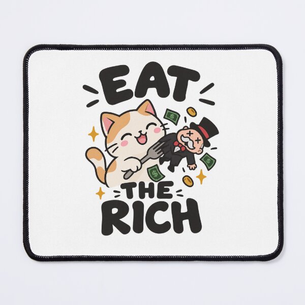 Item preview, Cute Cat Eating The Rich Funny Parody designed and sold by Owcomm.