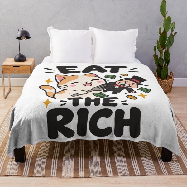 Item preview, Cute Cat Eating The Rich Funny Parody designed and sold by Owcomm.