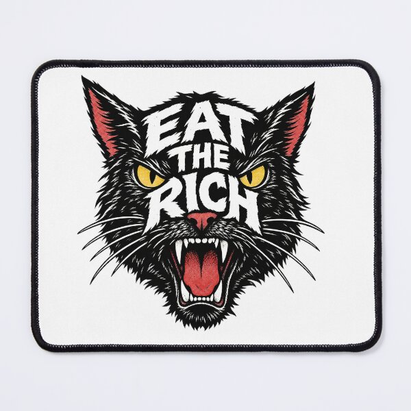 Item preview, Rebellious Black Cat Eat The Rich Slogan designed and sold by Owcomm.