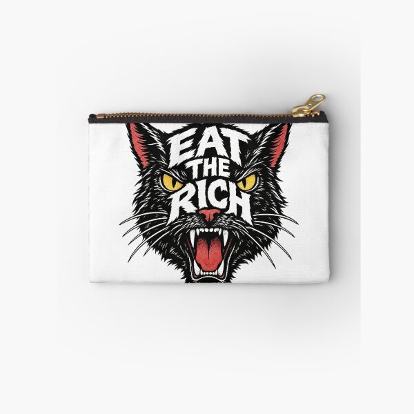 Item preview, Rebellious Black Cat Eat The Rich Slogan designed and sold by Owcomm.