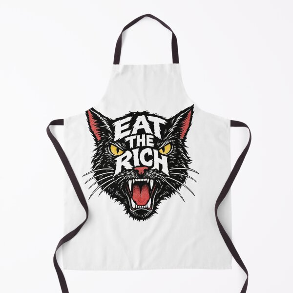 Item preview, Rebellious Black Cat Eat The Rich Slogan designed and sold by Owcomm.
