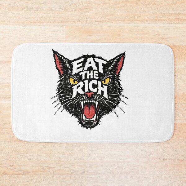 Item preview, Rebellious Black Cat Eat The Rich Slogan designed and sold by Owcomm.