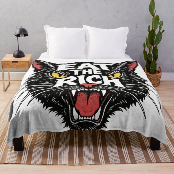 Item preview, Rebellious Black Cat Eat The Rich Slogan designed and sold by Owcomm.