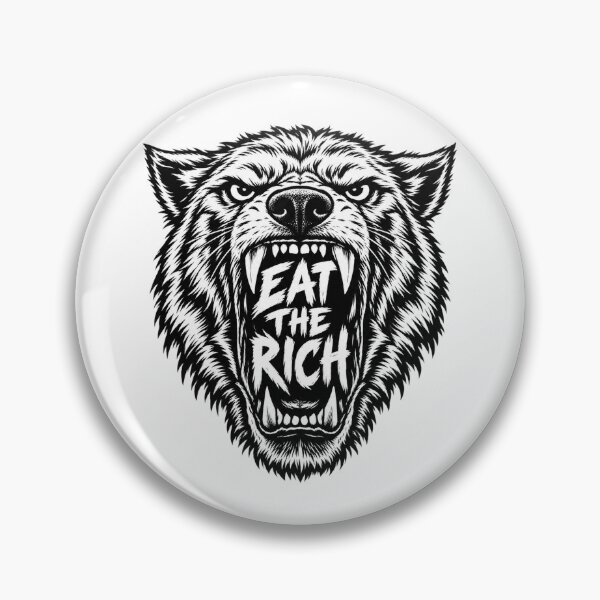 Item preview, Angry Wolf Head Eat The Rich Quote    designed and sold by Owcomm.