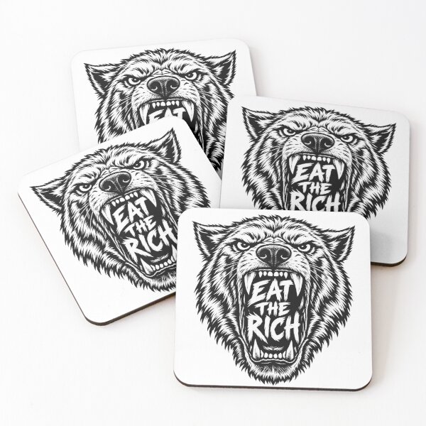 Item preview, Angry Wolf Head Eat The Rich Quote    designed and sold by Owcomm.