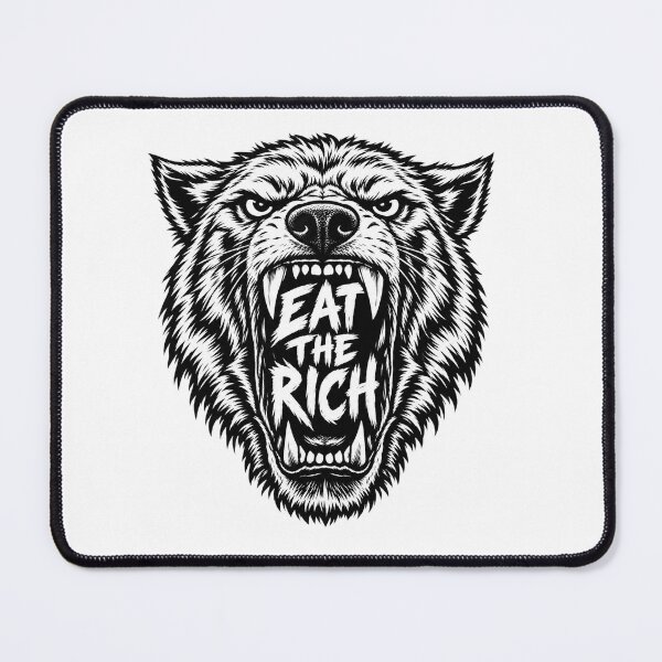 Item preview, Angry Wolf Head Eat The Rich Quote designed and sold by Owcomm.