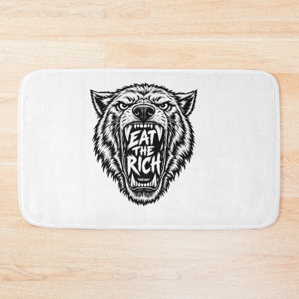 Item preview, Angry Wolf Head Eat The Rich Quote    designed and sold by Owcomm.