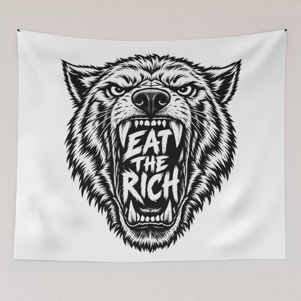 Item preview, Angry Wolf Head Eat The Rich Quote    designed and sold by Owcomm.