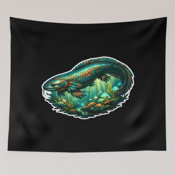Item preview, Mystical Bioluminescent Lungfish Aesthetic Art designed and sold by IstanbulEssence.