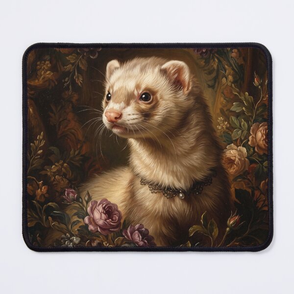 Item preview, Regal Cream Ferret with Lace Pearl Collar designed and sold by Real Beast Art.