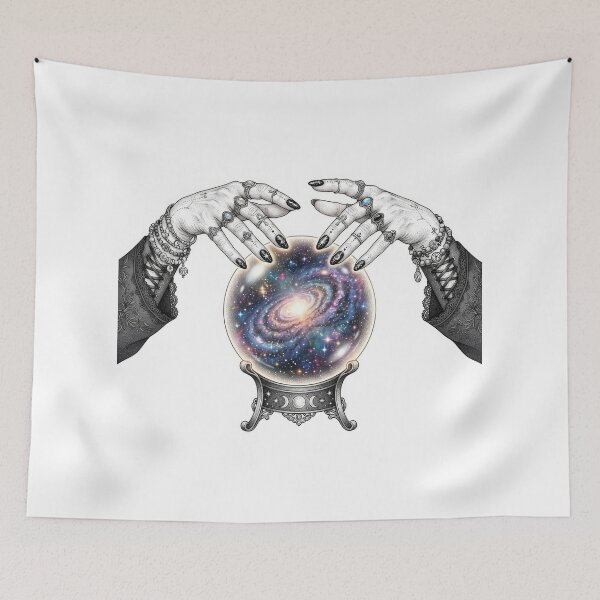 Item preview, Mystical Crystal Ball Galaxy Fortune Teller Artwork designed and sold by Rahat3344.