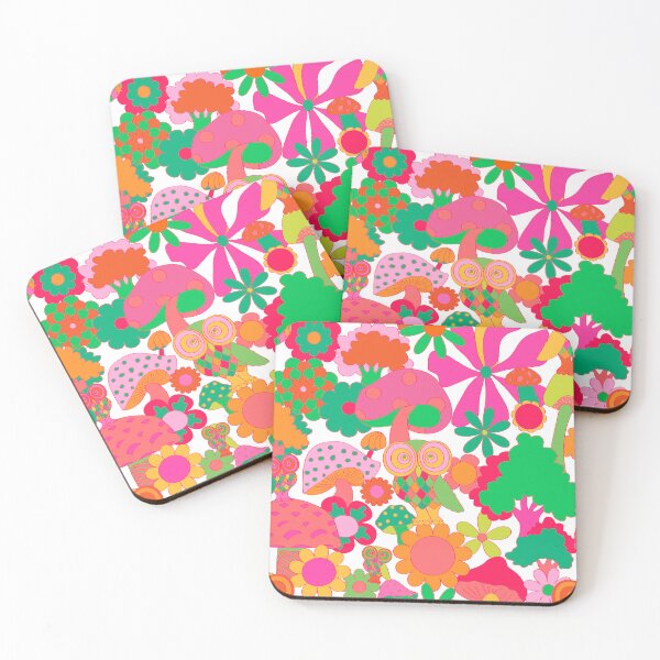 Item preview, Retro Owl and Mushroom Forest in White designed and sold by YesterdayColl.