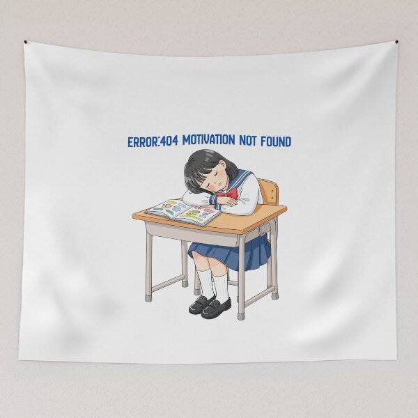 Item preview, Error 404 Motivation Not Found Anime Girl designed and sold by goksugurkan.