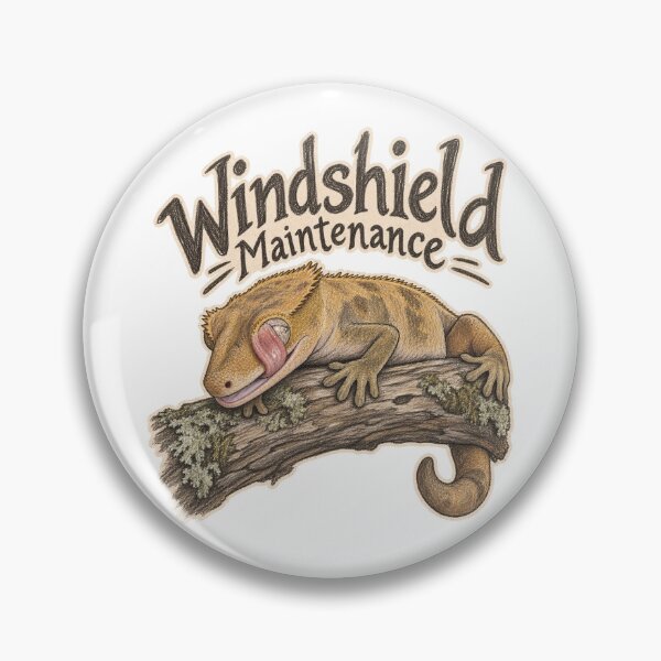 Item preview, Crested Gecko Windshield Maintenance Funny Gecko Art designed and sold by threadandfangs.