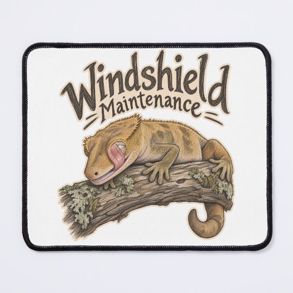 Item preview, Crested Gecko Windshield Maintenance Funny Gecko Art designed and sold by threadandfangs.