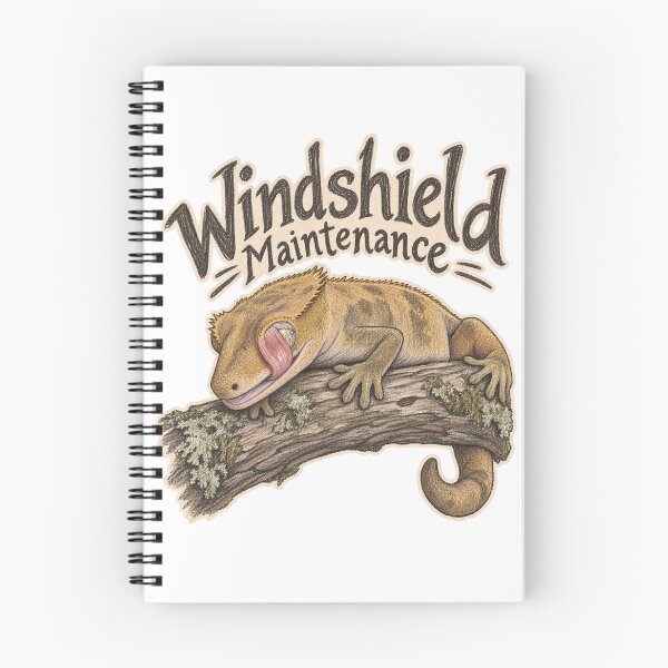 Item preview, Crested Gecko Windshield Maintenance Funny Gecko Art designed and sold by threadandfangs.