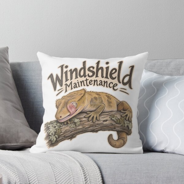 Item preview, Crested Gecko Windshield Maintenance Funny Gecko Art designed and sold by threadandfangs.