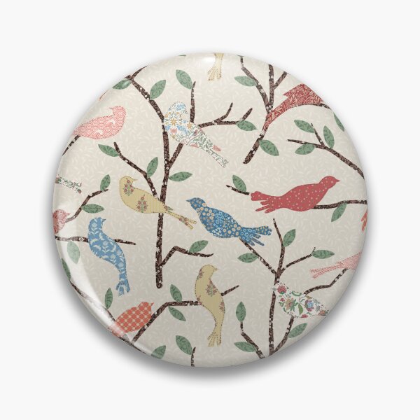 Item preview, Chintz Patchwork Garden Birds – Warm Sand designed and sold by GabrielleStudio.
