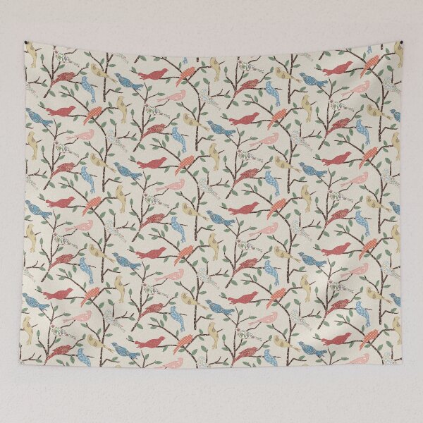 Item preview, Chintz Patchwork Garden Birds – Warm Sand designed and sold by GabrielleStudio.