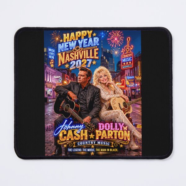 Item preview, HAPPY NEW YEAR NASHVILLE 2027 - Johnny Cash & Dolly Parton - Country Music Legends designed and sold by DBM Photo Art 1.