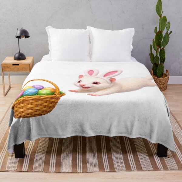 Item preview, Albino Ferret Easter Basket designed and sold by Sillytoe.